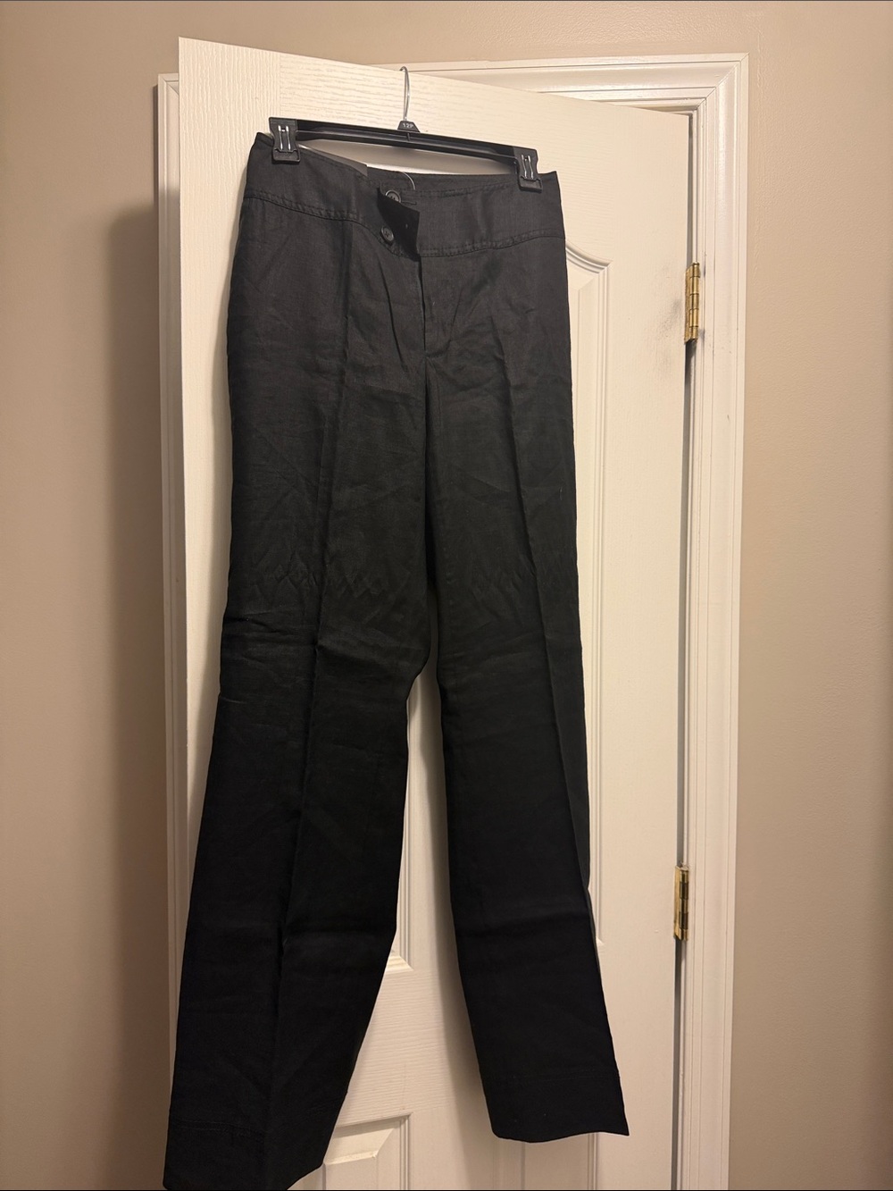 Womens Black linen Pants - Classic Straight Fit